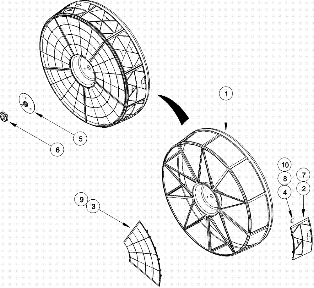 Схема запчастей Case IH 620 - (09C-26) - ROTARY AIR SCREEN ASSEMBLIES (FINE AND COARSE MESH) (15) - HANDLING SYSTEM