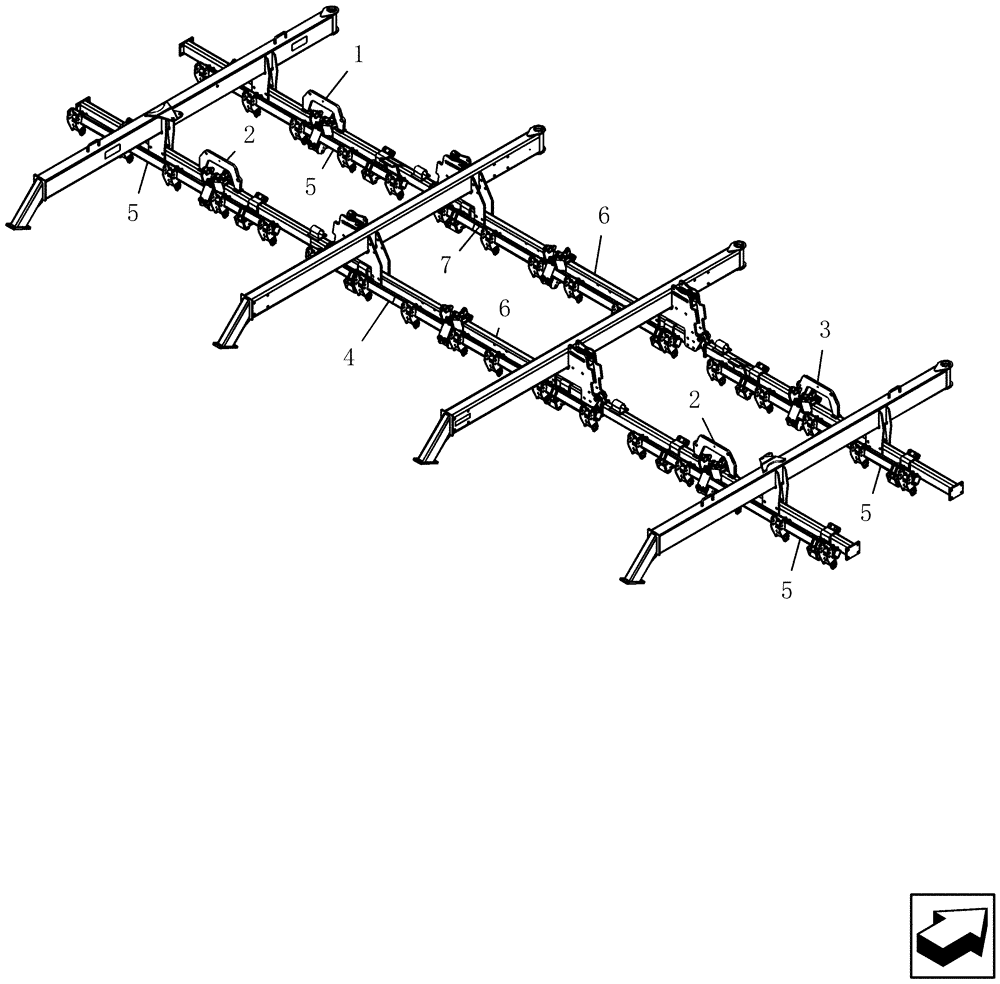 Схема запчастей Case IH 40 - (39.100.05) - SUBBAR GANG TUBES - 15 INCH SPACING (39) - FRAMES AND BALLASTING