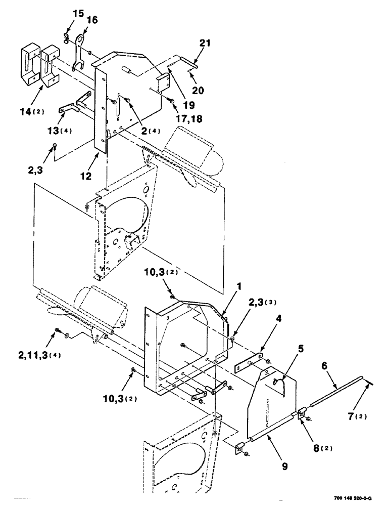 Схема запчастей Case IH RS551 - (7-32) - MESH WRAP FRAME ASSEMBLY, UPPER (12) - MAIN FRAME