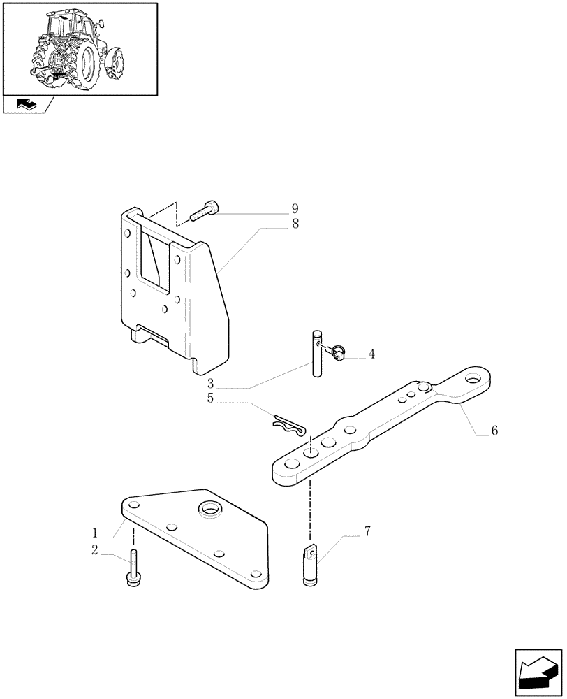 Схема запчастей Case IH MAXXUM 110 - (1.89.0/02) - INDIPENDENT SWINGING DRAWBAR LESS CLEVIS - NA (VAR.330934) (09) - IMPLEMENT LIFT