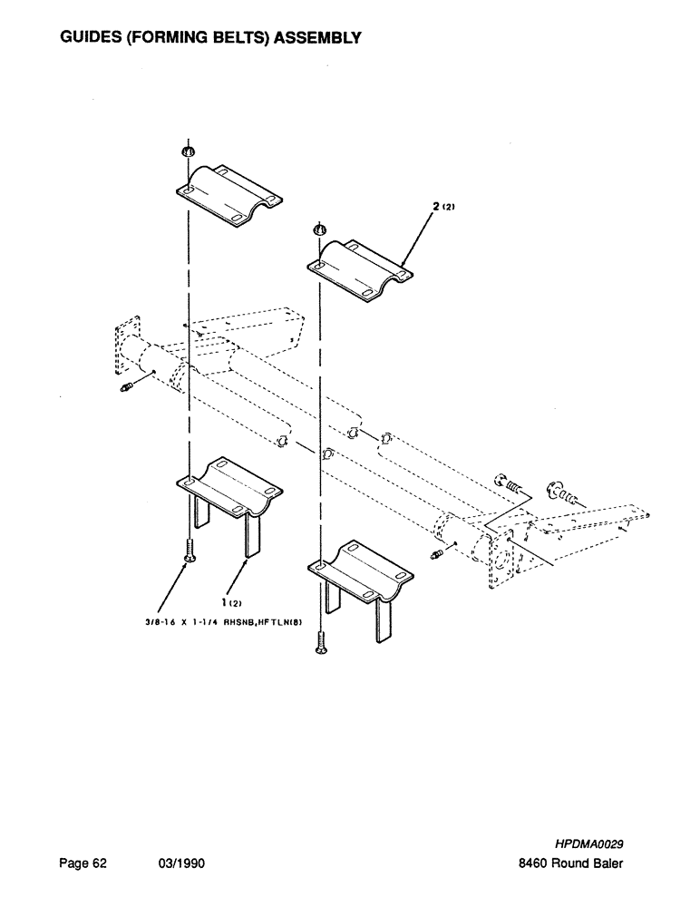 Схема запчастей Case IH 8460 - (062) - GUIDES, FORMING BELTS, ASSEMBLY (14) - BALE CHAMBER