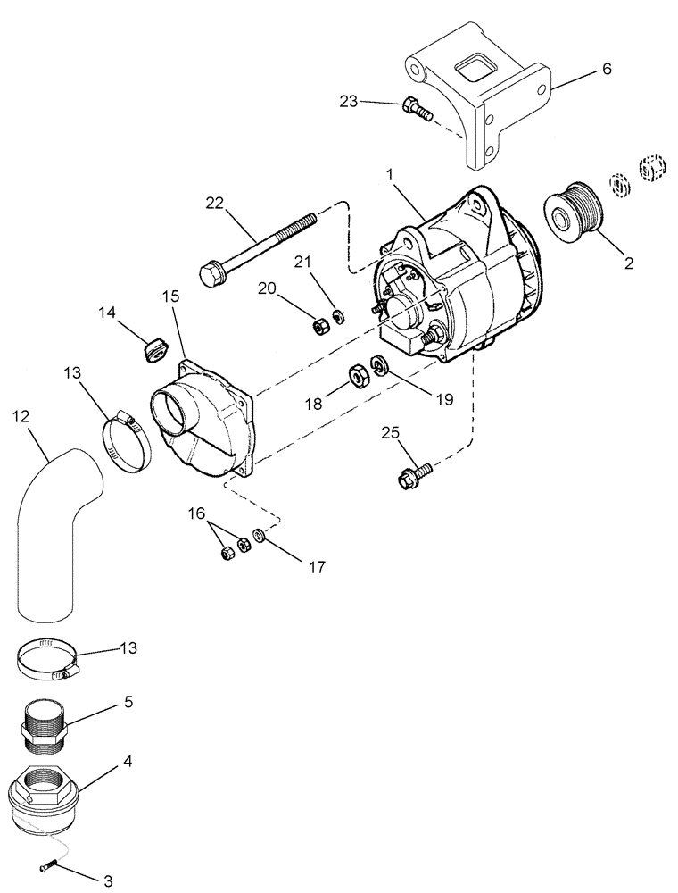 Схема запчастей Case IH 2388 - (04-35) - ALTERNATOR - MOUNTING (06) - ELECTRICAL