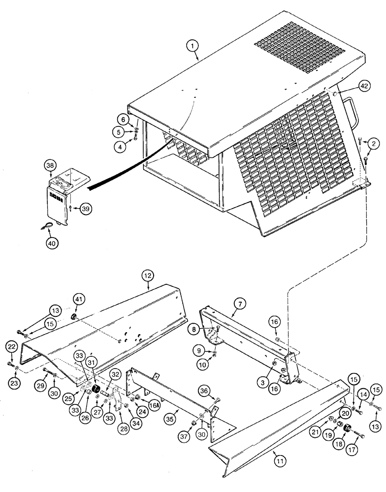 Схема запчастей Case IH 1835C - (9-52) - ROPS - P.I.N. JAF0013535 THROUGH JAF0037366 (09) - CHASSIS/ATTACHMENTS
