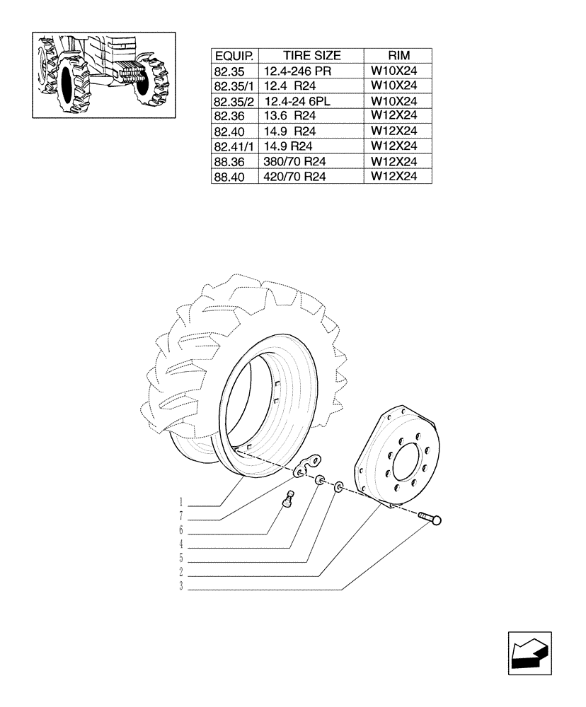 Схема запчастей Case IH MXU115 - (82.00[02]) - 4WD DRIVING WHEELS (11) - WHEELS/TRACKS