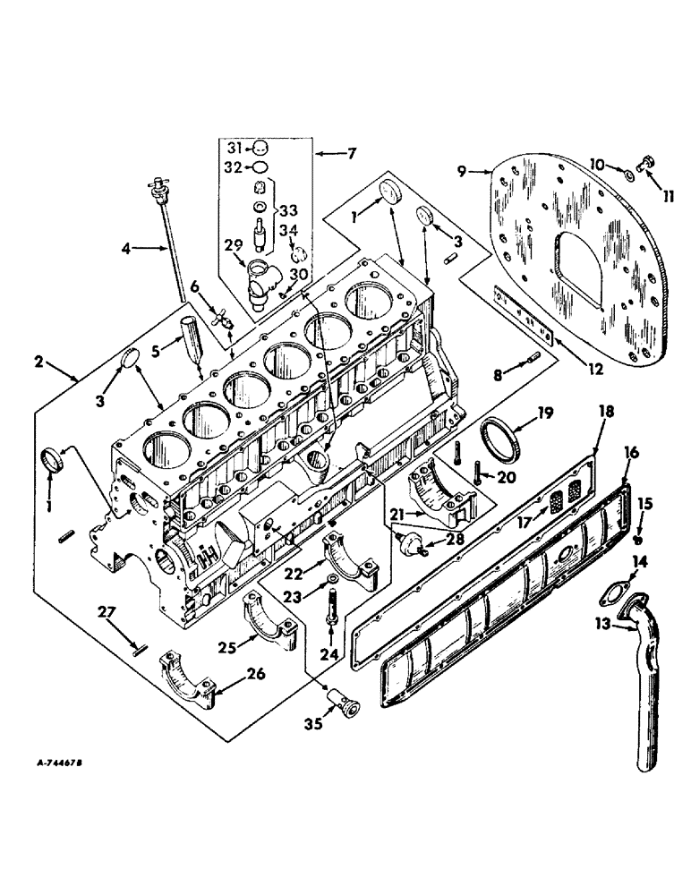 Схема запчастей Case IH 706 - (D-03) - DIESEL ENGINES, CRANKCASE AND RELATED PARTS (01) - ENGINE