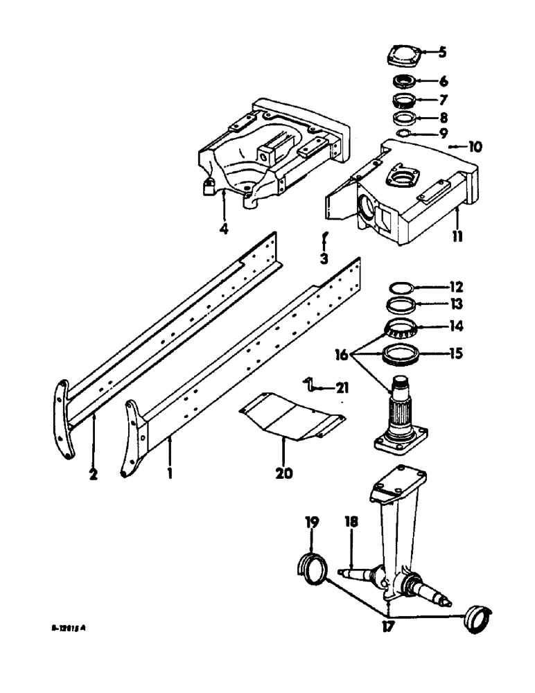 Схема запчастей Case IH 2856 - (A-04) - CHASSIS, RADIATOR AND SHEET METAL, FRONT CHANNELS AND BOLSTERS Chassis, Radiator & Sheet Metal