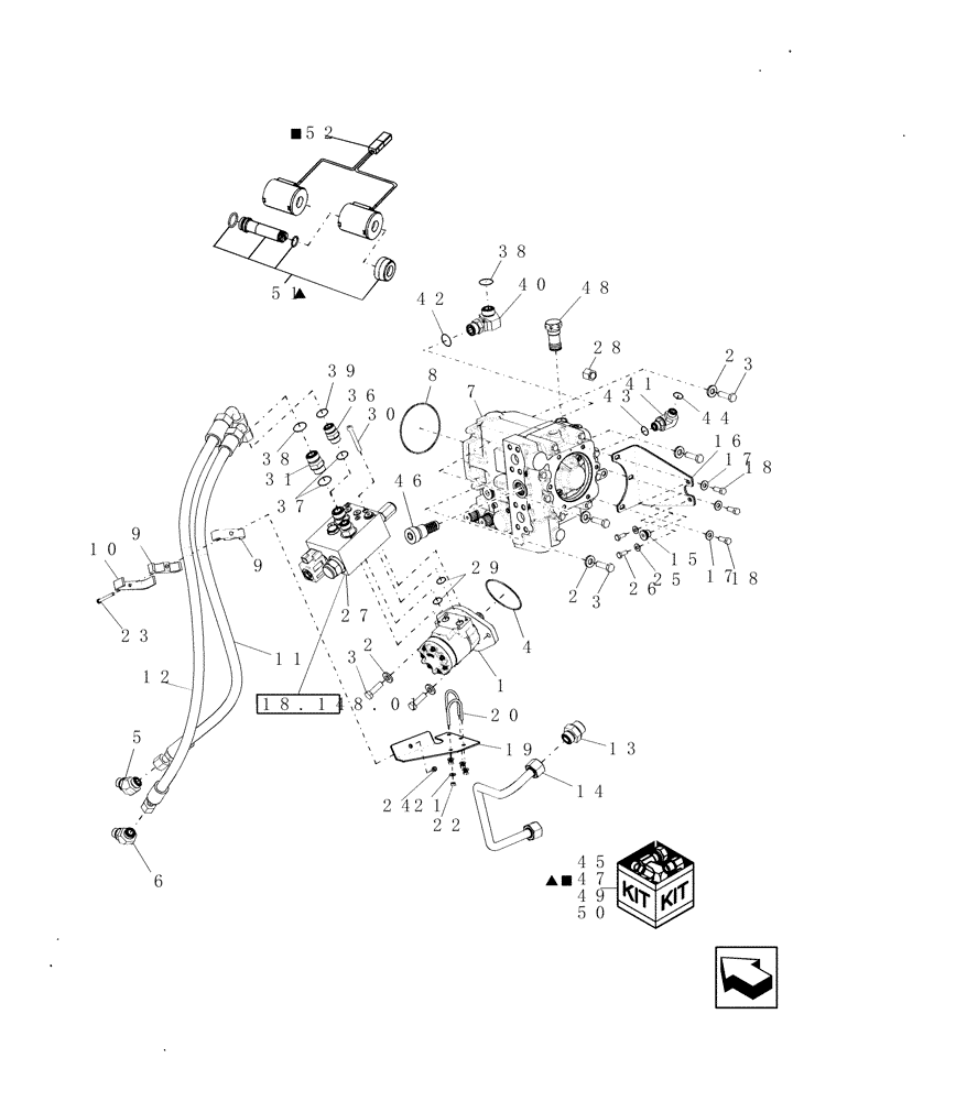 Схема запчастей Case IH 9010 - (35.910.05[01]) - FIXED SPEED - FEEDER / HEADER DRIVE HYDRAULICS - PRIOR TO PIN HAJ202001 (35) - HYDRAULIC SYSTEMS