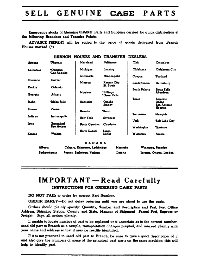 Схема запчастей Case IH SO-SERIES - (002) - SELL GENUINE CASE PARTS (00) - PICTORIAL INDEX