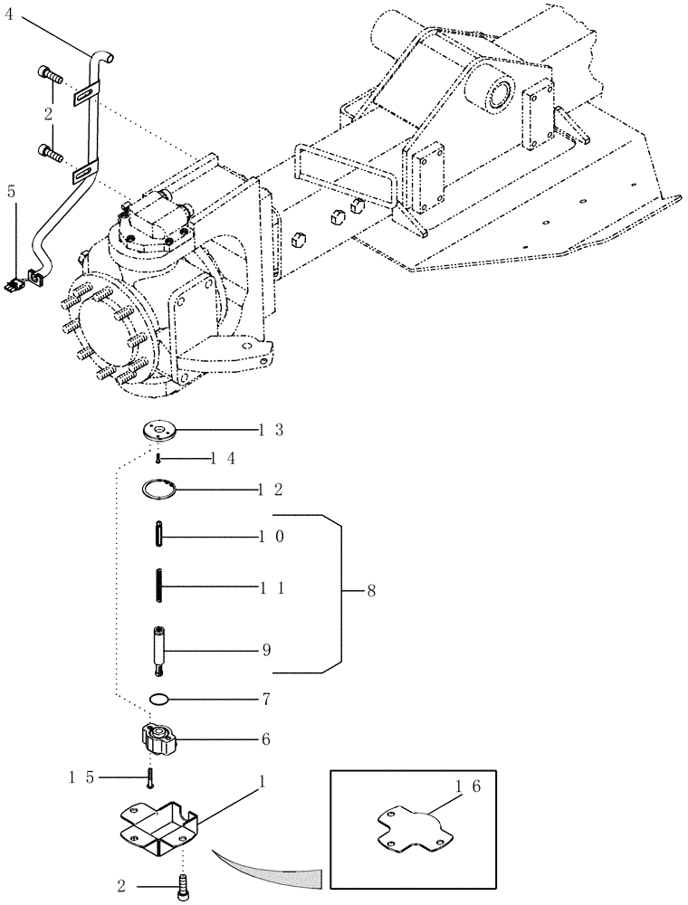 Схема запчастей Case IH CPX610 - (09A-41) - ROW GUIDANCE SYSTEM FEEDBACK SENSOR ASSEMBLY (13) - PICKING SYSTEM