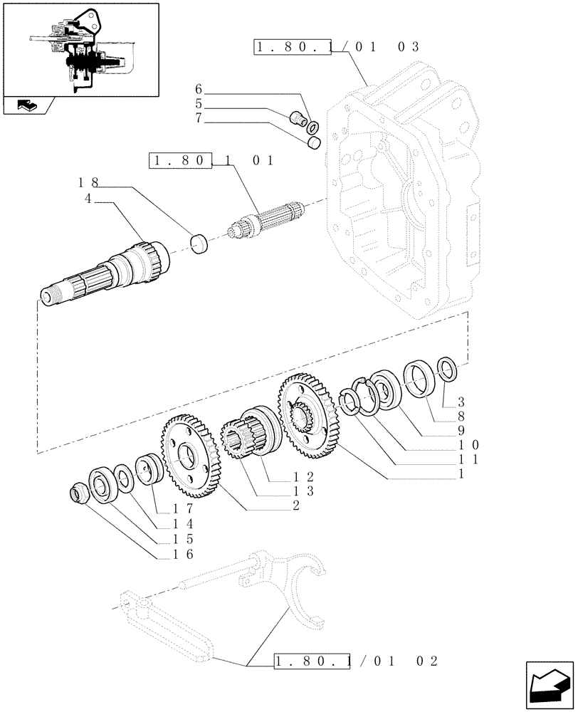Схема запчастей Case IH PUMA 195 - (1.80.1/01[01]) - (VAR.809) PTO 540/1000 RPM WITH INTERCHANGABLE SHAFTS - SHAFT AND GEARS - C6518 (07) - HYDRAULIC SYSTEM