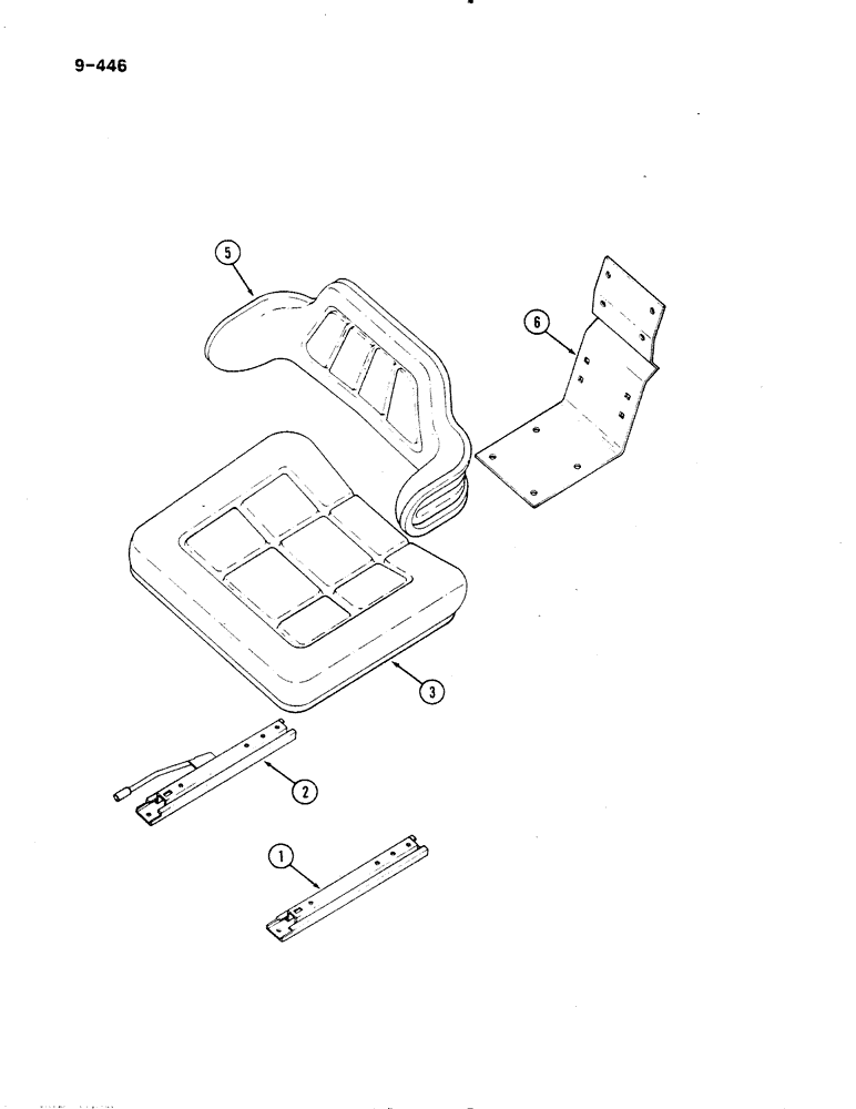 Схема запчастей Case IH 485 - (9-446) - SEAT, LUXURY SUSPENSION PVC COVERED, GRAMMER 113182, SEAT AND SLIDES, PRIOR TO P.I.N. 18001 (09) - CHASSIS/ATTACHMENTS