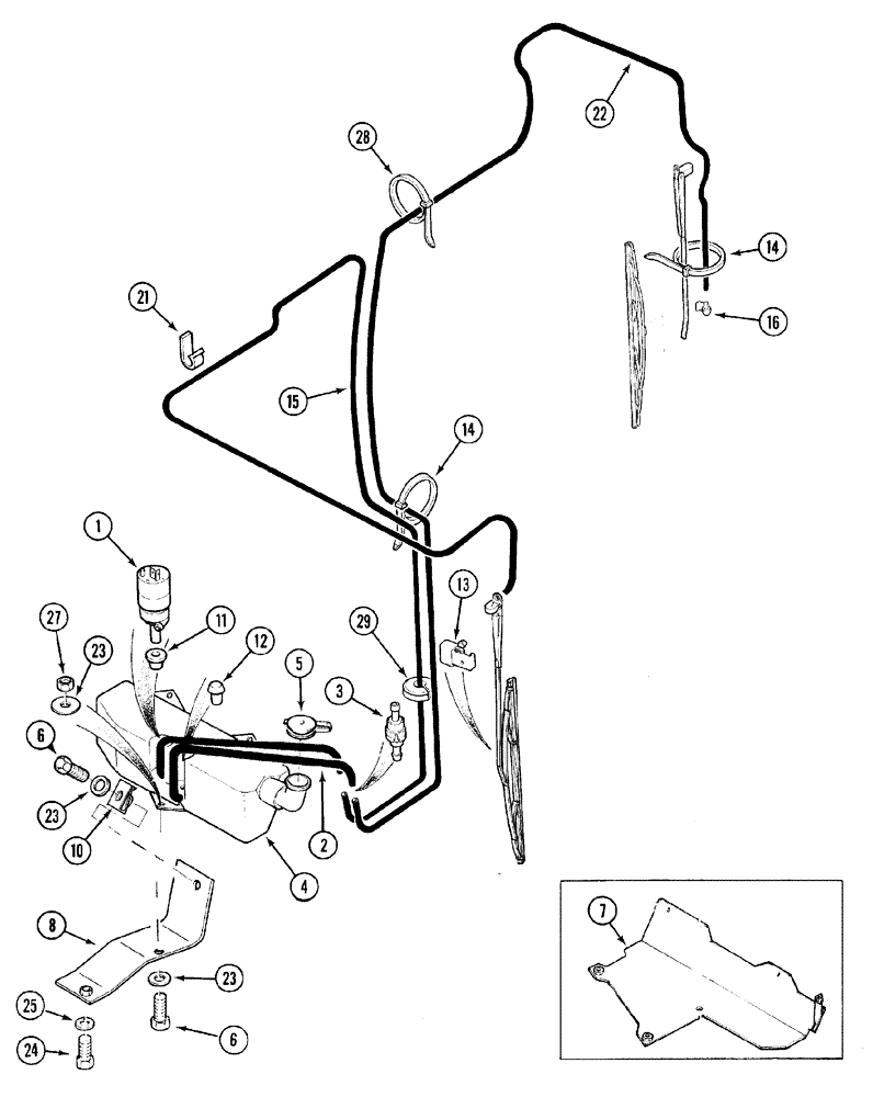 Схема запчастей Case IH 5130 - (4-068) - CAB, WINDSHIELD AND REAR WINDOW WASHER (04) - ELECTRICAL SYSTEMS