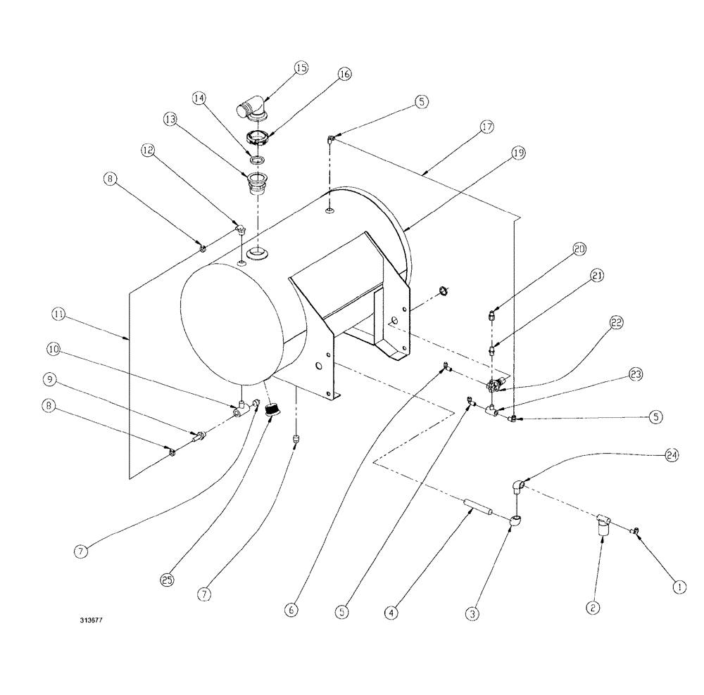Схема запчастей Case IH SPX3185 - (256) - OPTIONS, FOAM MARKER TANK PARTS GROUP, TURBO (88) - ACCESSORIES