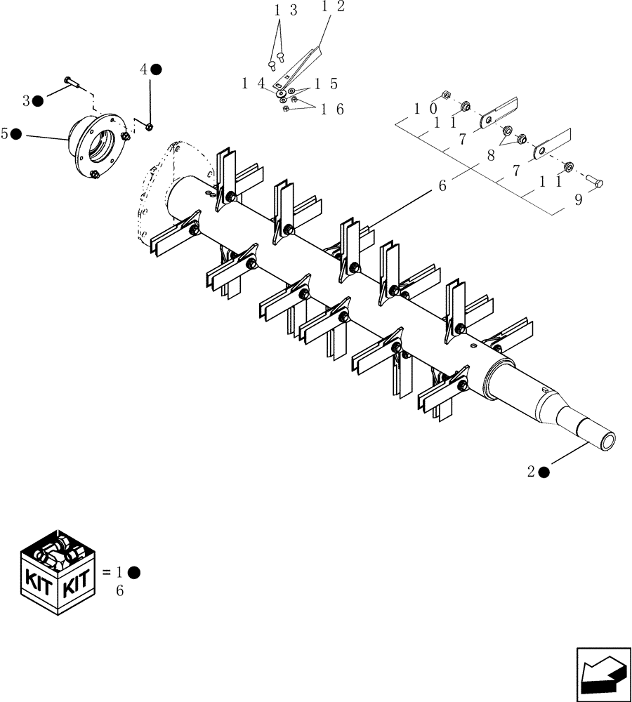 Схема запчастей Case IH 9120 - (88.210.07) - KIT, SERRATED FLAIL STRAWCHOPPER (88) - ACCESSORIES