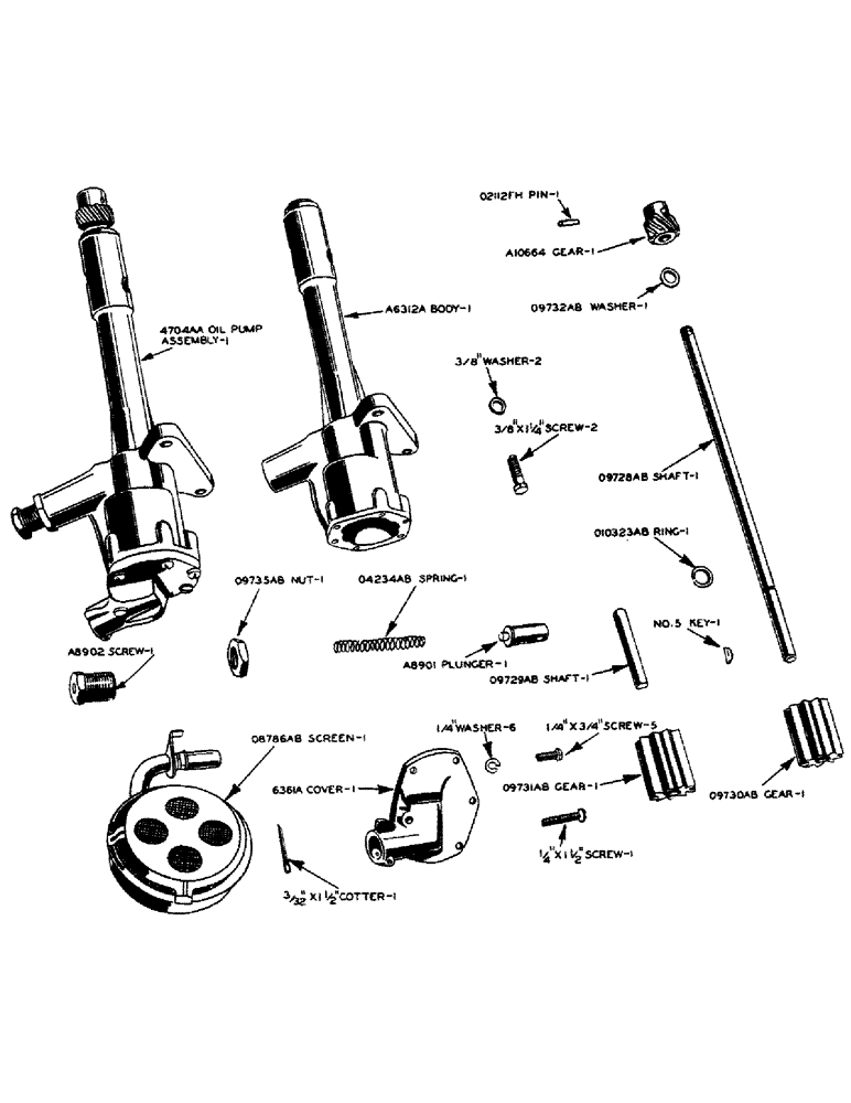 Схема запчастей Case IH 600-SERIES - (011) - POWRCEL DIESEL ENGINE, OIL PUMP (02) - ENGINE