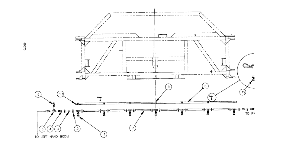 Схема запчастей Case IH SPX3185 - (09-030) - LIQUID PLUMBING - 75 3-BOOM SHUTOFF 20" NOZZLE SPACING Liquid Plumbing