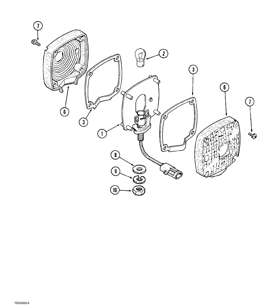 Схема запчастей Case IH 1015 - (4-004) - MARKER LIGHT (55) - ELECTRICAL SYSTEMS