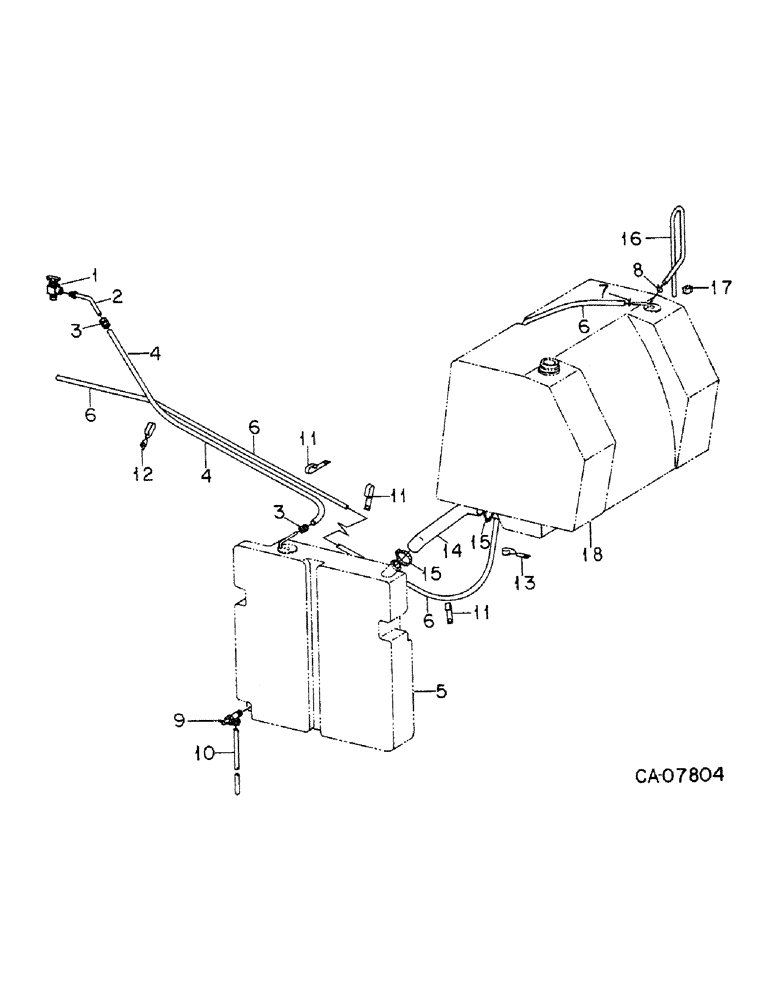 Схема запчастей Case IH 5488 - (12-05) - POWER, FUEL PIPE AND CONNECTIONS, TRACTORS WITH AUXILIARY FUEL TANK Power