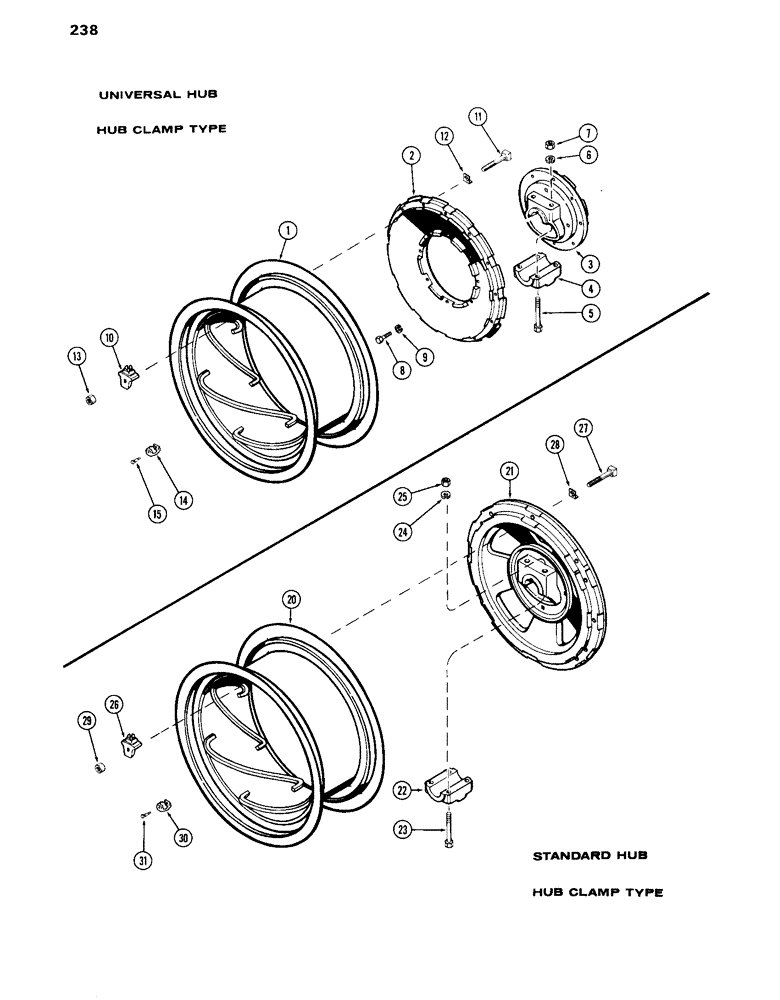 Схема запчастей Case IH 870 - (238) - REAR WHEELS WITH 38 INCH RIMS, POWER ADJUSTABLE, USED WITH 3-3/16 INCH DIAMETER AXLE (06) - POWER TRAIN