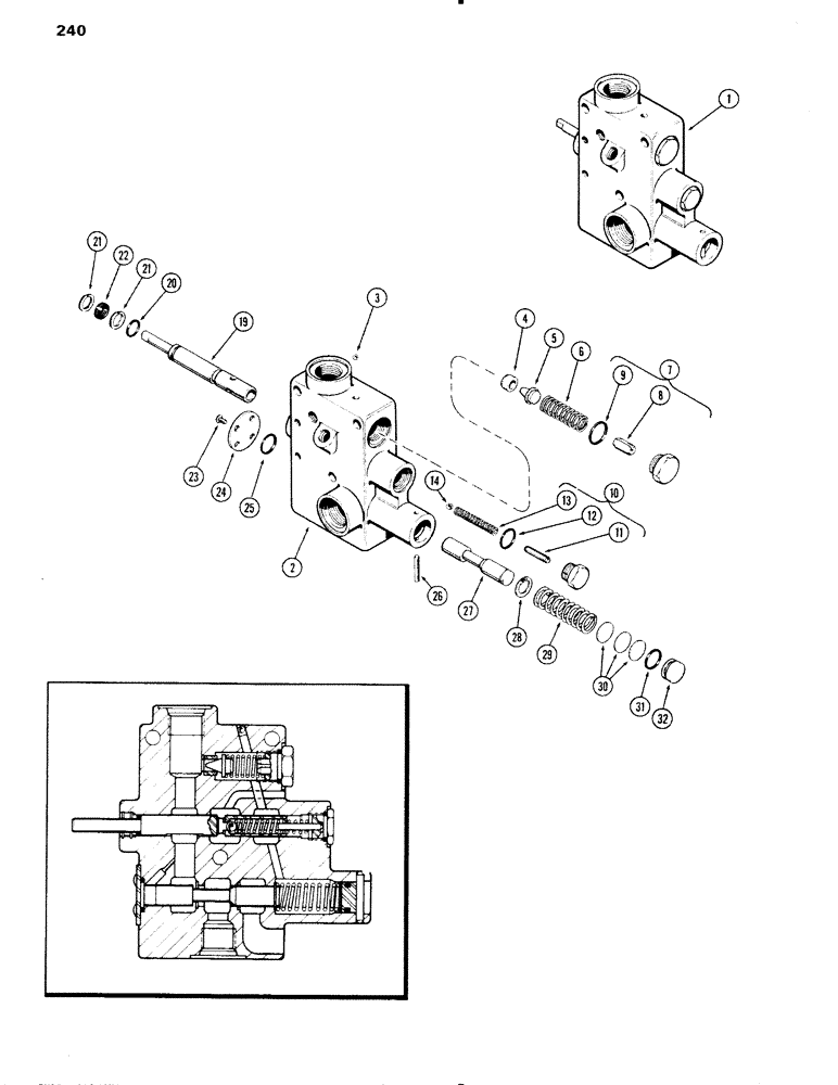 Схема запчастей Case IH 1090 - (240) - HYDRAULIC REGULATOR VALVE (08) - HYDRAULICS