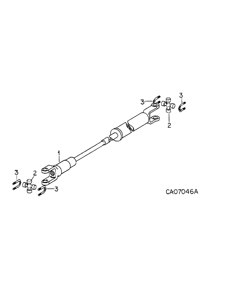 Схема запчастей Case IH HYDRO 186 - (07-55) - DRIVE TRAIN, DRIVE SHAFT, TRACTORS WITH SERIAL NO. 11080 AND ABOVE (04) - Drive Train