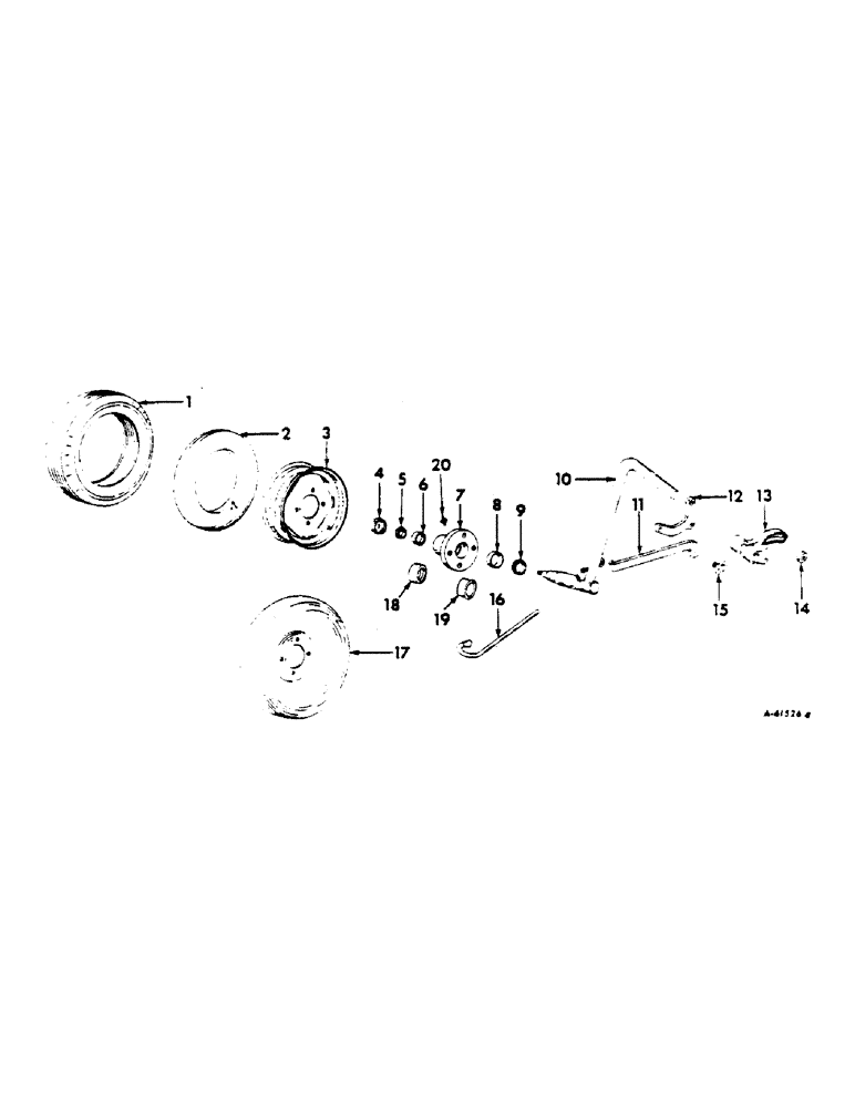 Схема запчастей Case IH 520 - (Y-12) - REAR FURROW WHEEL, TRIP BEAM, 1961 TO 1963 