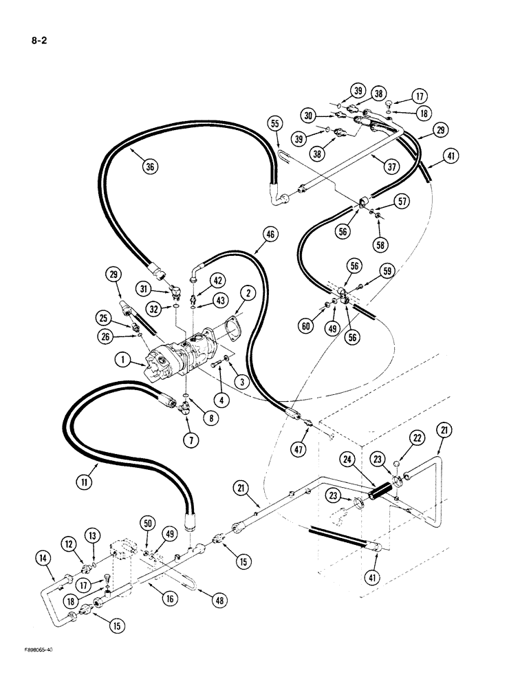 Схема запчастей Case IH 9270 - (8-02) - HYDRAULIC SYSTEM, PUMP TO CONTROL VALVE (08) - HYDRAULICS