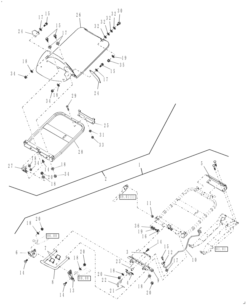 Схема запчастей Case IH 2206 - (09.01[2]) - KIT, INNER DIVIDERS, REAR, 30 INCH (88) - ACCESSORIES