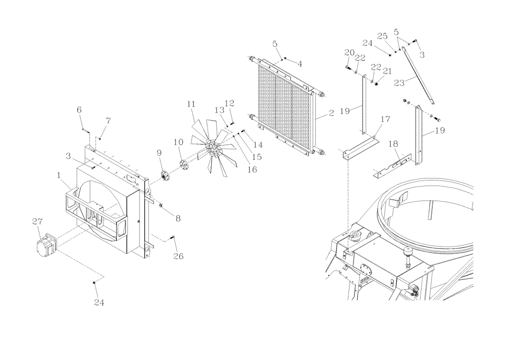 Схема запчастей Case IH 7000 - (C02.10[01]) - Remote Oil Cooler Screen (10) - ENGINE