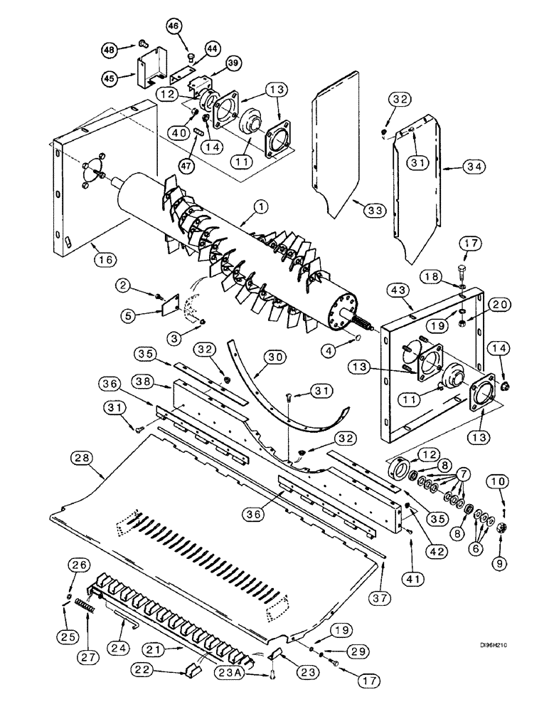 Схема запчастей Case IH 2144 - (9F-14) - STRAW CHOPPER, ROTOR AND CONCAVE (19) - STRAW SPREADER & CHOPPER