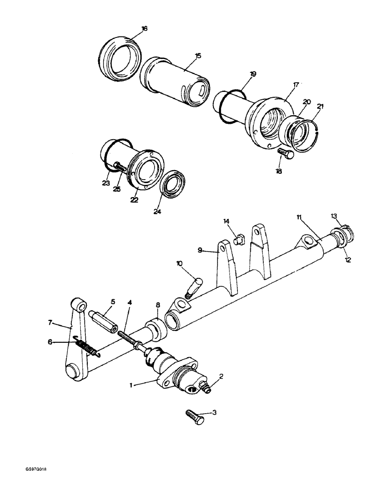 Схема запчастей Case IH 1210 - (6-18) - RELEASE MECHANISM FOR TRANSMISSION CLUTCH, MECHANICAL COMPONENTS, TRACTORS FOR EUROPE ONLY (06) - POWER TRAIN