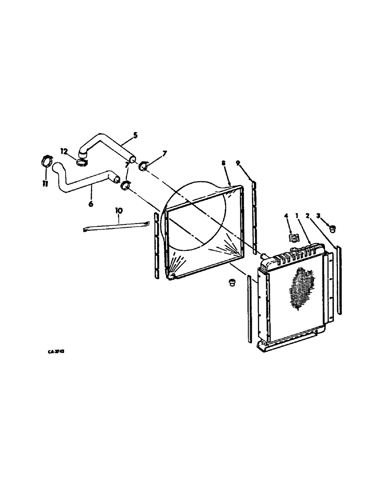 Схема запчастей Case IH 915 - (A-06) - CHASSIS, RADIATOR & SHEET METAL, RADIATOR & CONNECTIONS, COMBINES W/ DT-414 ENG., S/N 2350 & ABOVE Chassis, Radiator & Sheet Metal