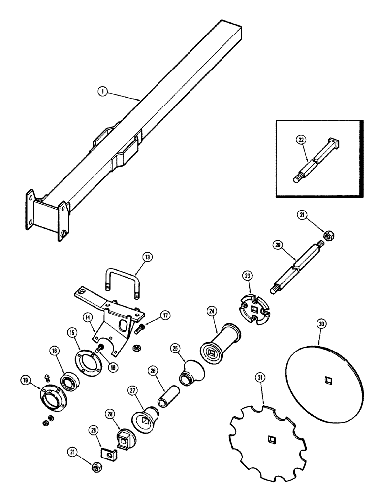 Схема запчастей Case IH F21 - (058) - FRONT RIGHT GANG, 9 INCH SPACING, F21, F21-9-216, 234 & 252 