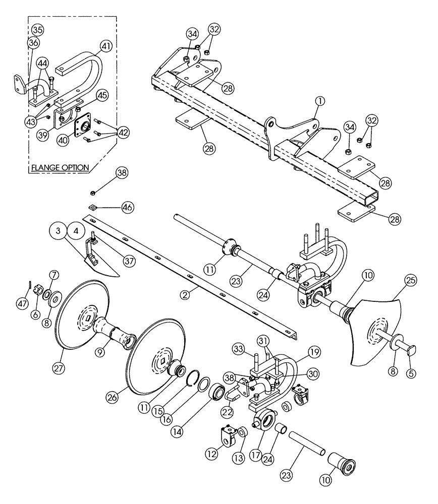 Схема запчастей Case IH 690 - (75.200.10) - R DISK GANG (7 SHANK NON-FOLD ASSY) (QUANTITIES FOR ONE GANG ASSEMBLY) 2007 MODELS & AFTER 