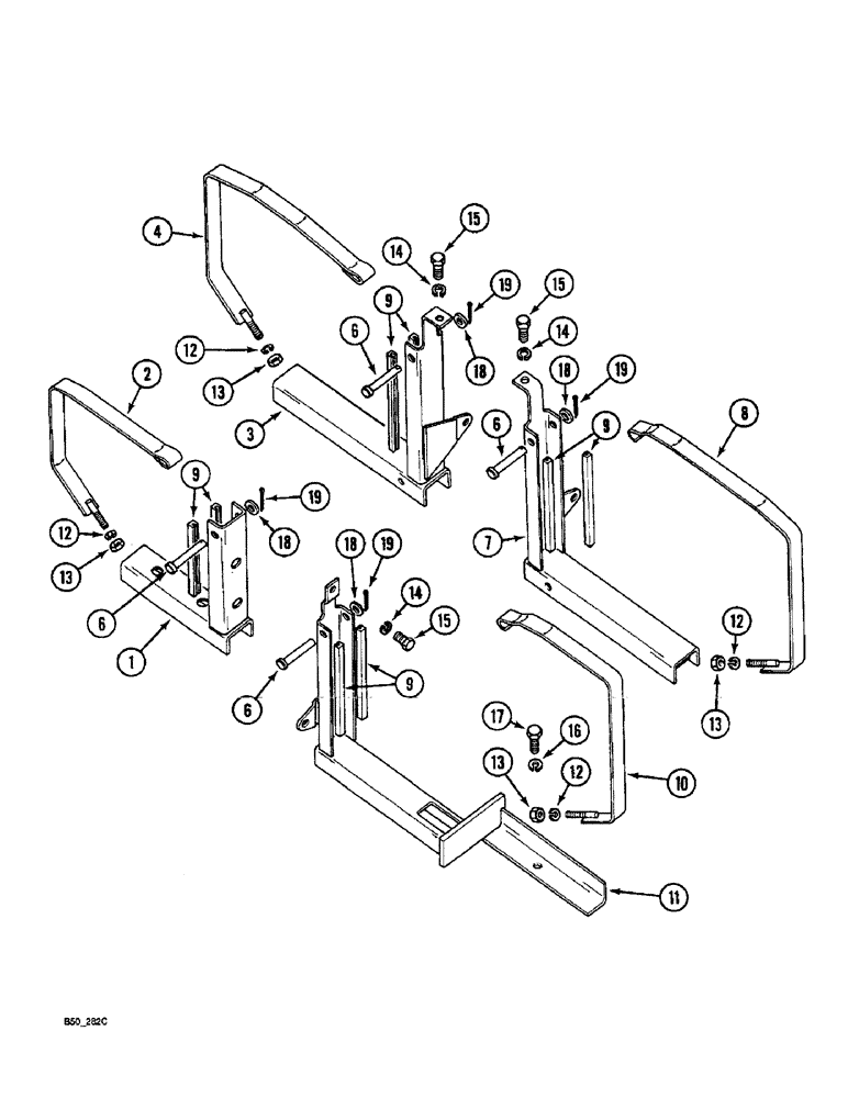 Схема запчастей Case IH 4240 - (3-22) - FUEL TANK MOUNTINGS, TRACTOR WITH CAB (03) - FUEL SYSTEM