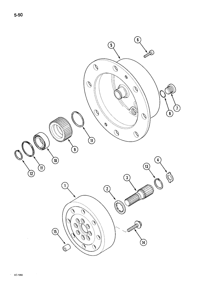 Схема запчастей Case IH 495 - (5-050) - MECHANICAL FRONT DRIVE "ZF", PLANETARY DRIVE (05) - STEERING