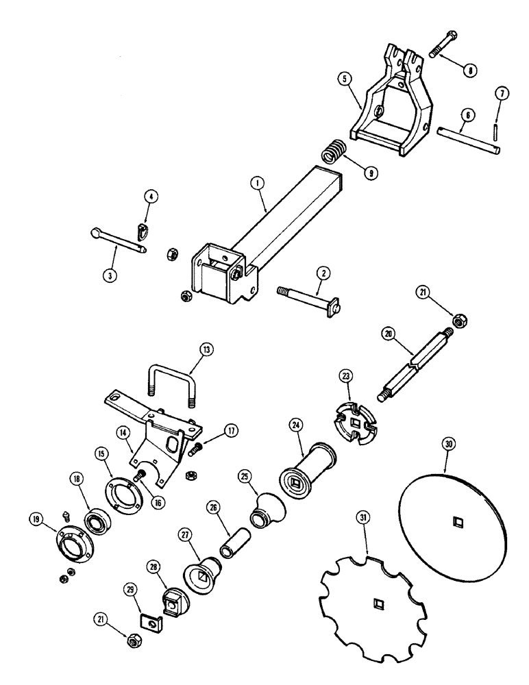 Схема запчастей Case IH F21H - (144) - 4 BLADE WING GANG, REAR LEFT, 9 INCH SPACING, F21H, F21H-9-216 