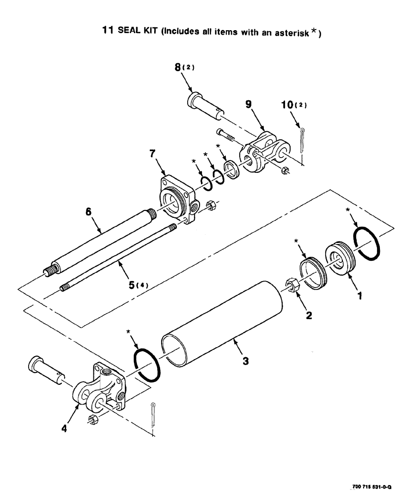 Схема запчастей Case IH 8576 - (10-028) - HYDRAULIC CYLINDER ASSEMBLY, 700715531 COMPLETE, 3-1/2 INCH BORE X 10 STROKE Accumulator
