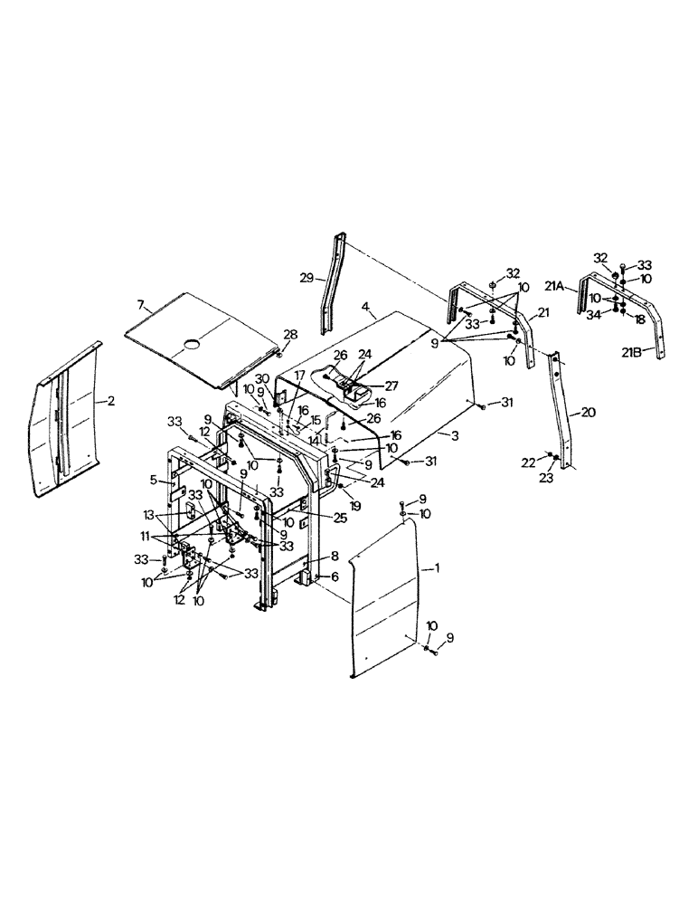 Схема запчастей Case IH CP-1400 - (06-4) - HOOD AND MOUNTING, EARLY STYLE (12) - FRAME