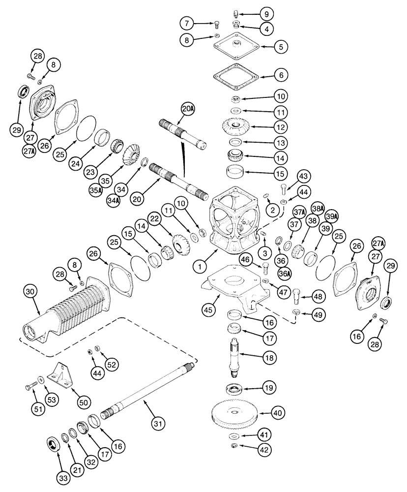 Схема запчастей Case IH 2155 - (9A-26) - GEARBOX (13) - PICKING SYSTEM