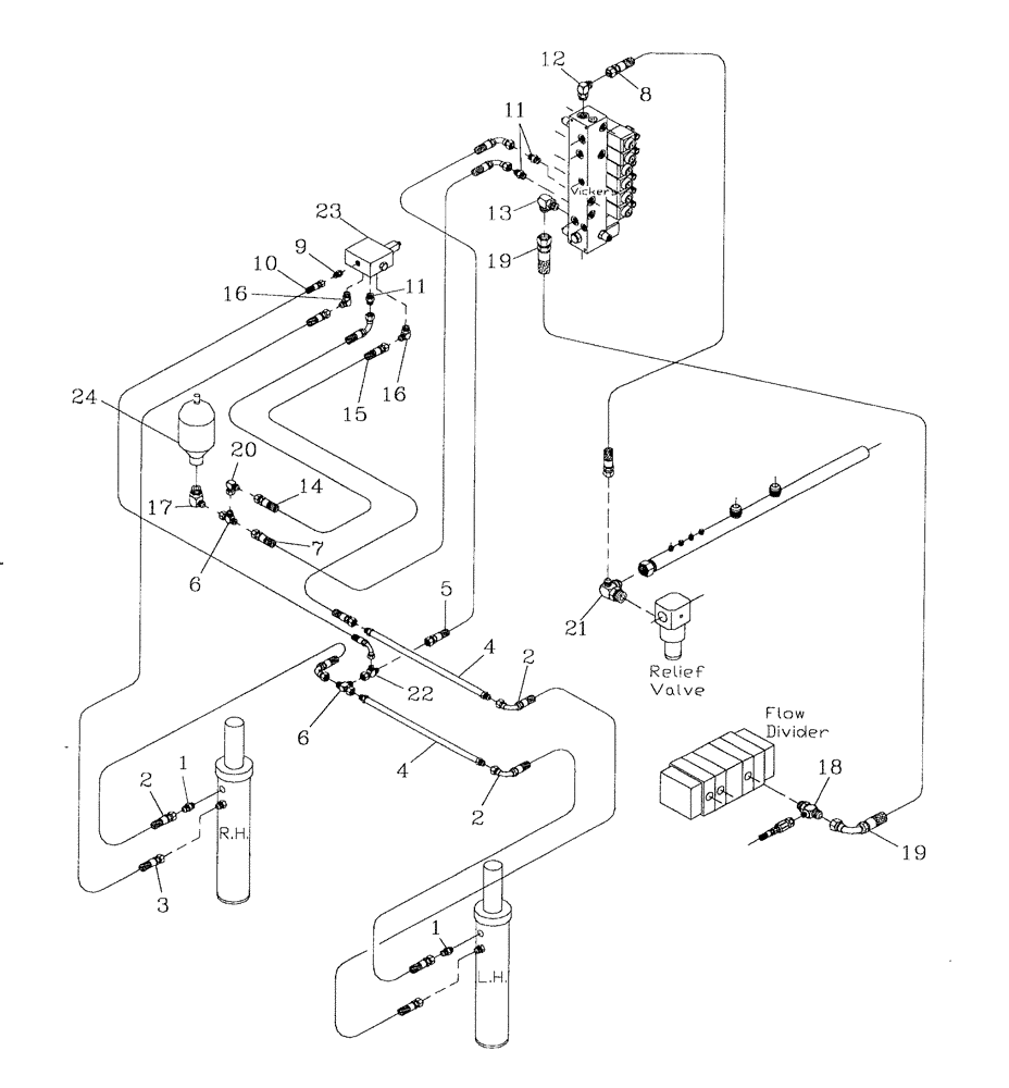 Схема запчастей Case IH 7700 - (B11[07]) - HYDRAULIC CIRCUIT {BASECUTTER LIFT/STABILITY KIT} Hydraulic Components & Circuits