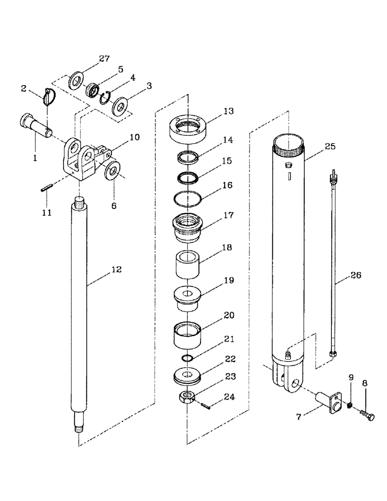 Схема запчастей Case IH 7700 - (B02-11) - HYDRAULIC CYLINDER, BASECUTTER LIFT 7700 Hydraulic Components & Circuits