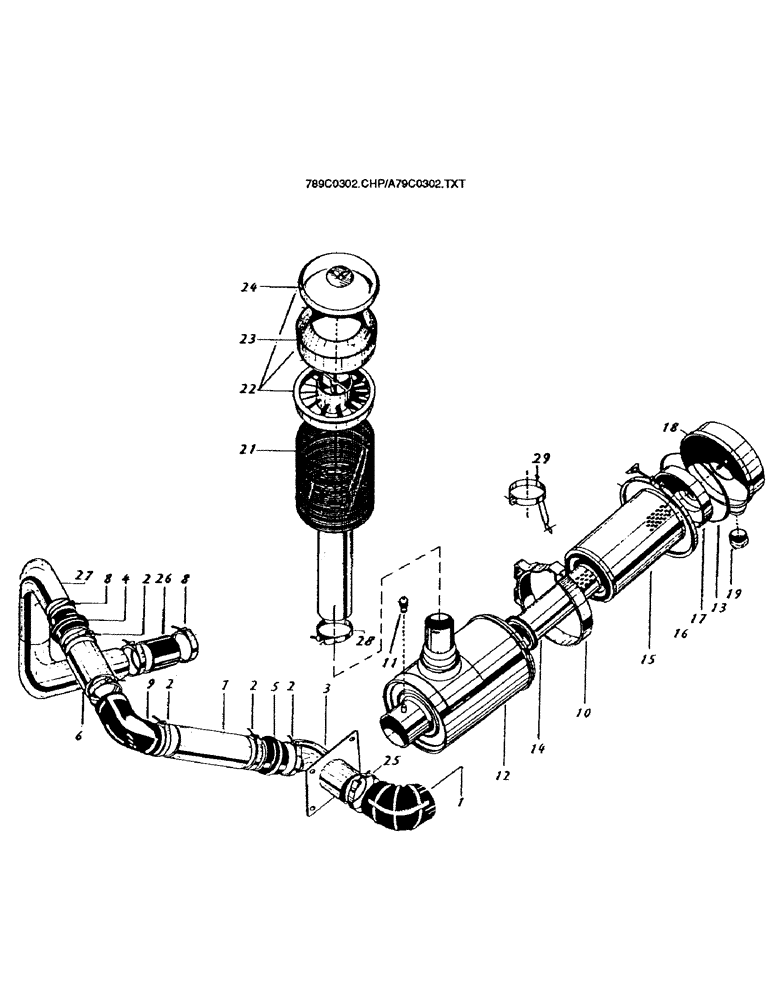 Схема запчастей Case IH 7000 - (C03-02) - ENGINE, AIR CLEANER Engine & Engine Attachments