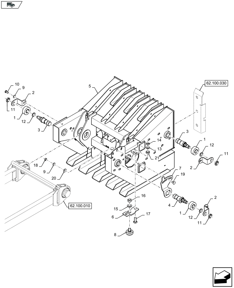 Схема запчастей Case IH LB324P - (62.100.020) - PLUNGER, REAR - C084 (62) - PRESSING - BALE FORMATION
