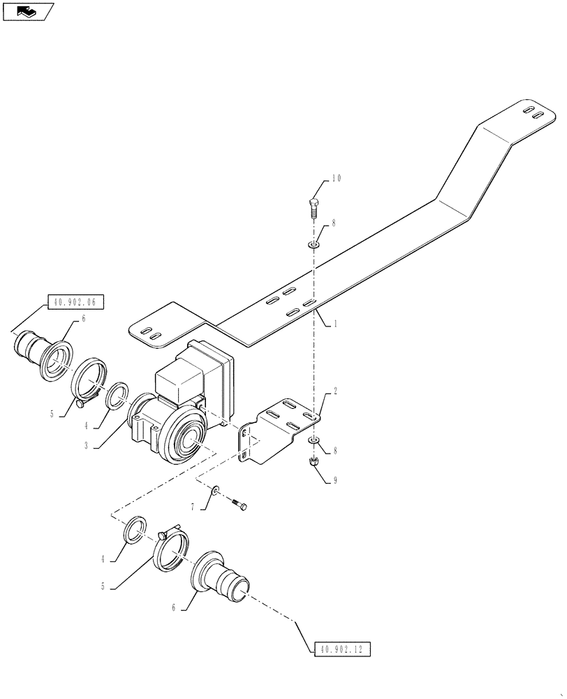 Схема запчастей Case IH 4430 - (40.902.09) - SPARGE VALVE (40 ) - PLUMBING