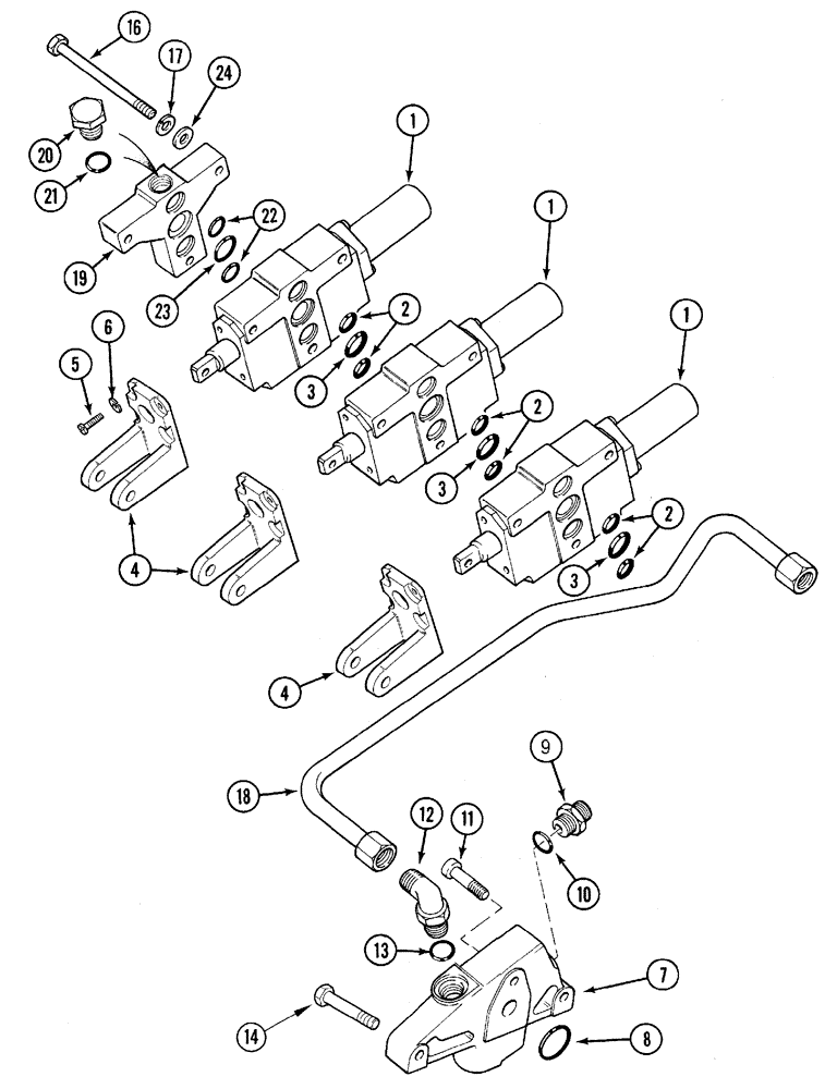 Схема запчастей Case IH C80 - (08-13) - AUXILIARY VALVES (08) - HYDRAULICS