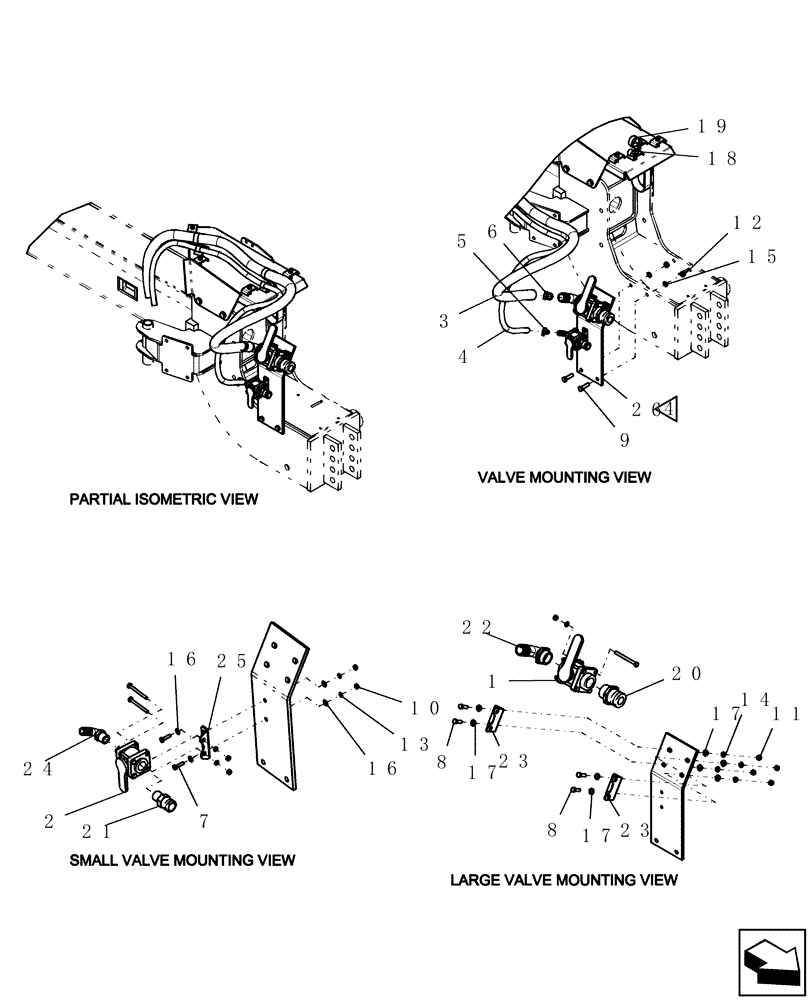 Схема запчастей Case IH 1200PT - (L.40.A[25]) - LAYOUT LIQUID FERTILIZER TONGUE HOSE ROUTING 12 ROW, 16 ROW, 12/23 ROW, 16/31 ROW & 24 ROW - FRONT DETAILS (ASN CBJ025654) L - Field Processing