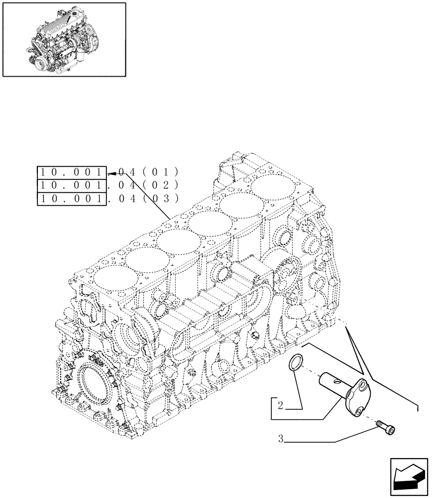 Схема запчастей Case IH 8010 - (10.304.05[01]) - OIL PRESSURE REGULATION VALVE - 7010 (10) - ENGINE