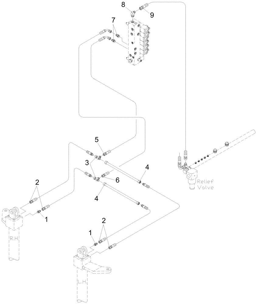 Схема запчастей Case IH A7000 - (B11.04[01]) - Hydraulic Circuit {Basecutter Lift 7000} (07) - HYDRAULICS