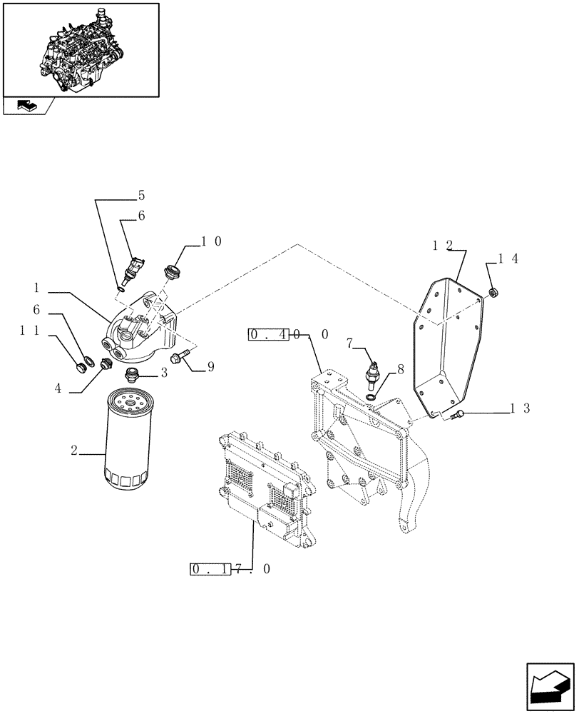 Схема запчастей Case IH FVAE2884X B200 - (0.20.0) - FUEL FILTER & RELATED PARTS (504231661) 